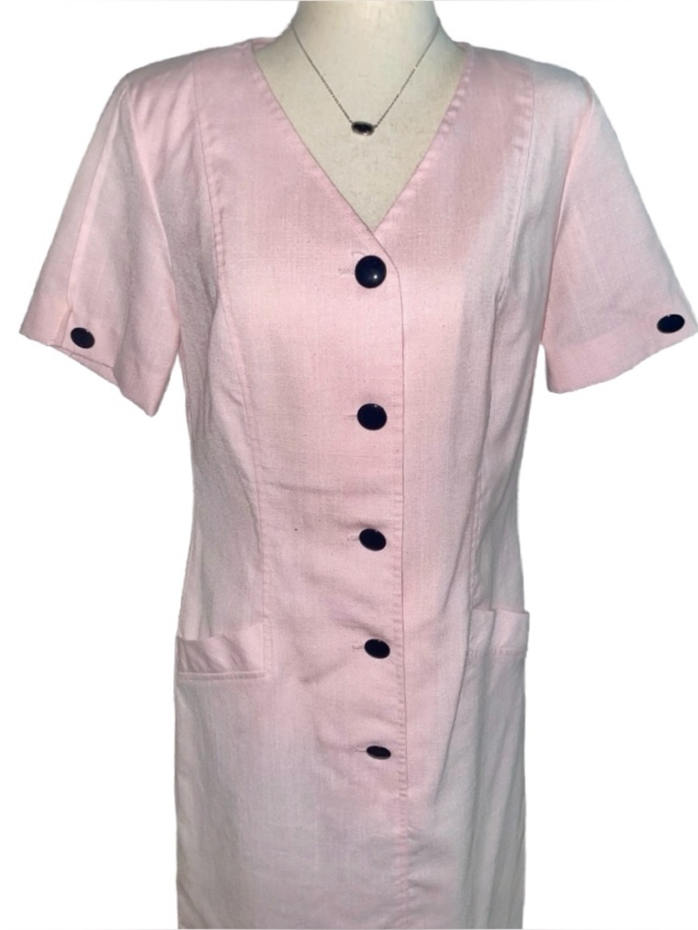 Jeanne Durell By Lorch Co. ~ Women’s Large ~ Vintage ~ USA ~ Pink/ Black ~ Dress